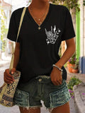 Cartoon Skull Letter Print V Neck Vintage Summer - Adult & Kids T-Shirts, Sweatshirts & Hoodies apparel design preview 1