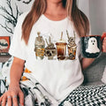 Cartoon Skull Milk Tea Print Round Neck Casual Short - Adult & Kids T-Shirts, Sweatshirts & Hoodies apparel design preview 1