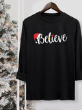 Letter Print Round Neck Casual Crew Fall Winter Top - Adult & Kids T-Shirts, Sweatshirts & Hoodies apparel design preview 1