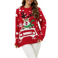 Reindeer Pattern Round Neck Ribbed Knitted Tops - Adult & Kids T-Shirts, Sweatshirts & Hoodies apparel design preview 1