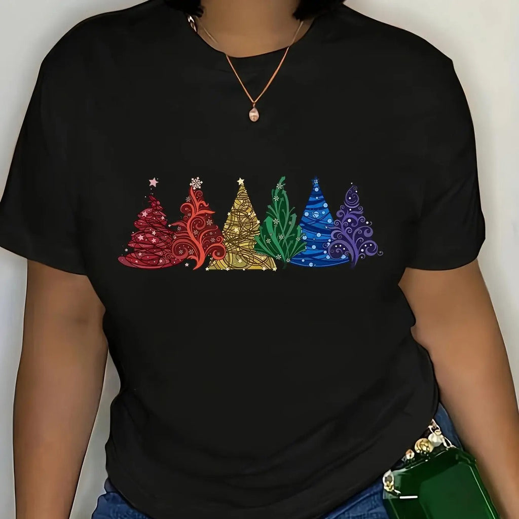 Tree Print Round Neck Casual Short Sleeve Summer - Adult & Kids T-Shirts, Sweatshirts & Hoodies apparel design preview 1