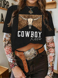 Cow Print Round Neck Vintage Casual Short Sleeve - Adult & Kids T-Shirts, Sweatshirts & Hoodies apparel design preview 1
