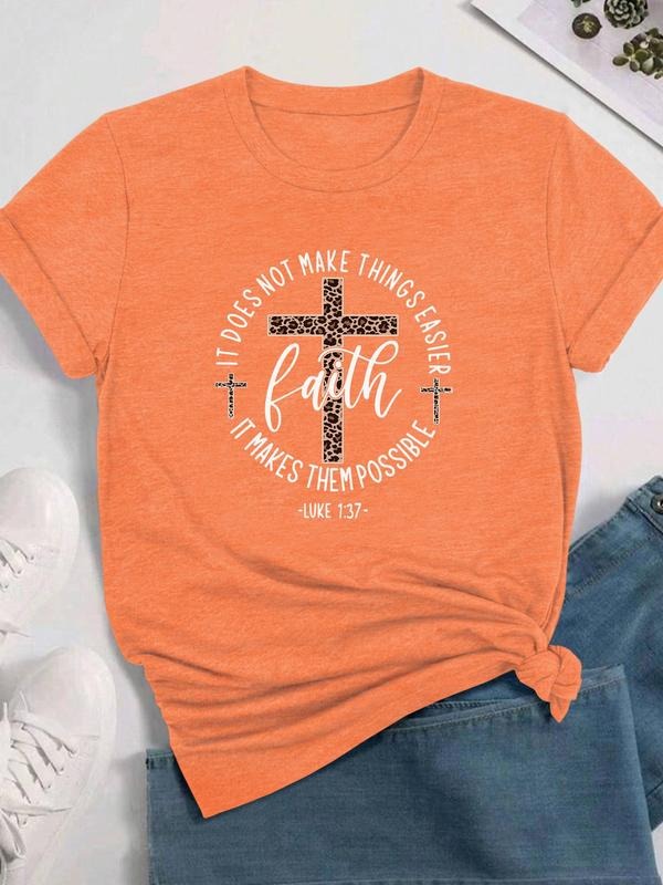 Cross Leopard Print Round Neck Casual Crew Daily - Adult & Kids T-Shirts, Sweatshirts & Hoodies apparel design preview 1