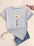 Daisy Heart Letter Print Round Neck Casual Short - Adult & Kids T-Shirts, Sweatshirts & Hoodies apparel design preview 1