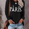 Eiffel Tower Letter Print Drop Shoulder Casual Round - Adult & Kids T-Shirts, Sweatshirts & Hoodies apparel design preview 1