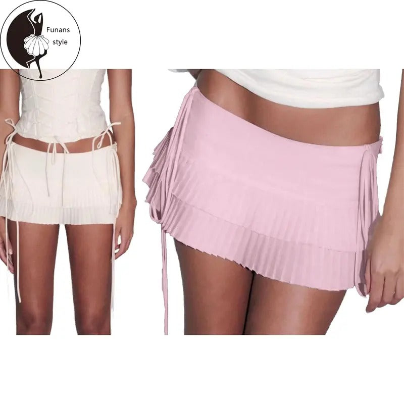 Mini Skirts Solid Color Side Tie Up Short Summer - Adult & Kids T-Shirts, Sweatshirts & Hoodies apparel design preview 1