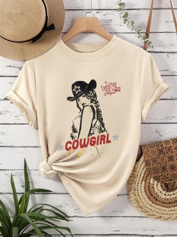 Figure Letter Print Round Neck Vintage Casual Short - Adult & Kids T-Shirts, Sweatshirts & Hoodies apparel design preview 1