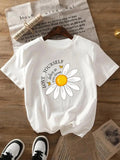 Floral Letter Print Round Neck Casual Short Sleeve - Adult & Kids T-Shirts, Sweatshirts & Hoodies apparel design preview 1