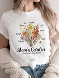 Floral Letter Print Round Neck Casual Short Sleeve - Adult & Kids T-Shirts, Sweatshirts & Hoodies apparel design preview 1
