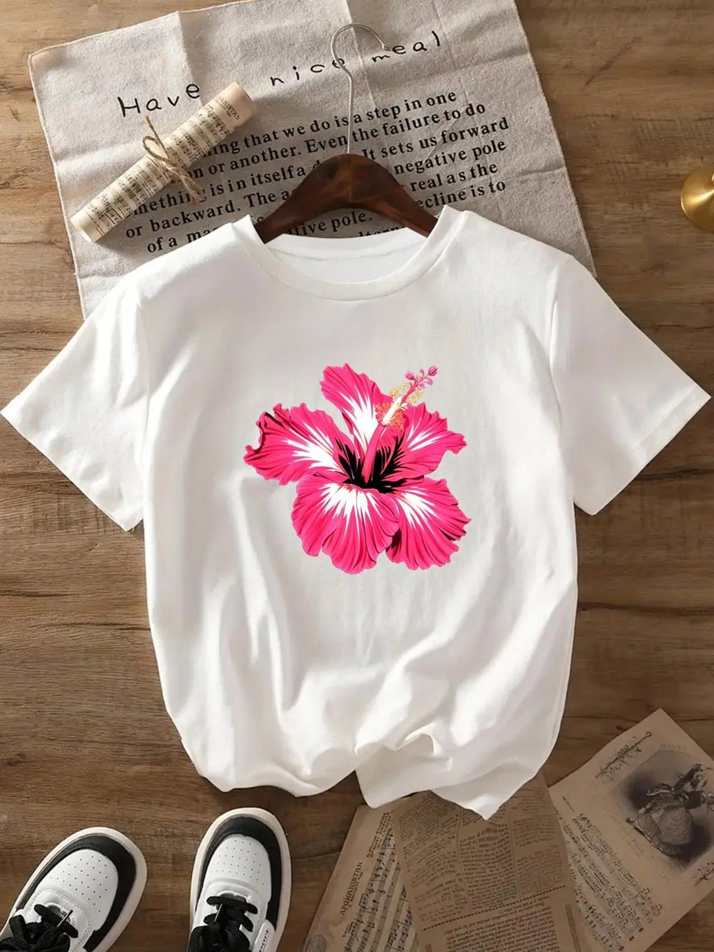 Floral Print Round Neck Casual Short Sleeve Crew - Adult & Kids T-Shirts, Sweatshirts & Hoodies apparel design preview 1