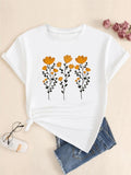 Floral Print Round Neck Casual Short Sleeve Crew - Adult & Kids T-Shirts, Sweatshirts & Hoodies apparel design preview 1