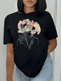 Floral Print Round Neck Vintage Short Sleeve Daily - Adult & Kids T-Shirts, Sweatshirts & Hoodies apparel design preview 1