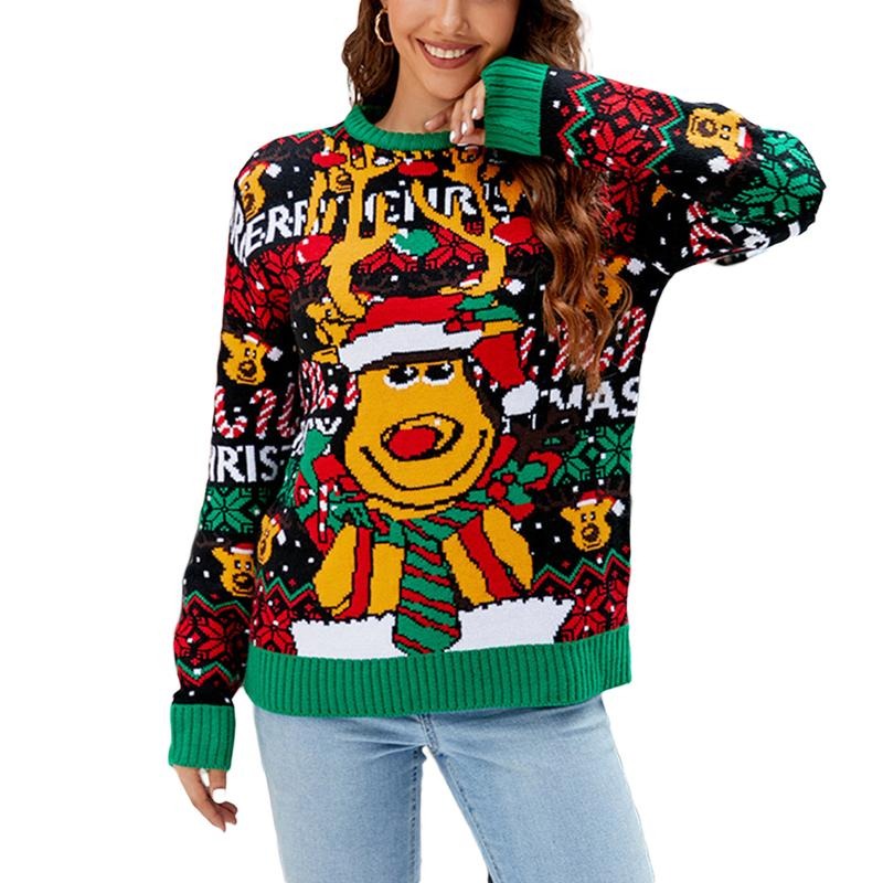 Funny Cartoon Print Loose Knitwear Round Neck - Adult & Kids T-Shirts, Sweatshirts & Hoodies apparel design preview 1