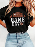 Game Day Letter Football Print Round Neck Vintage - Adult & Kids T-Shirts, Sweatshirts & Hoodies apparel design preview 1