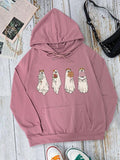 Ghost Print Drop Shoulder Drawstring Casual Pocket - Adult & Kids T-Shirts, Sweatshirts & Hoodies apparel design preview 1
