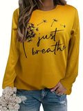 Letter Print Round Neck Crew Casual Top Spring Fall - Adult & Kids T-Shirts, Sweatshirts & Hoodies apparel design preview 1