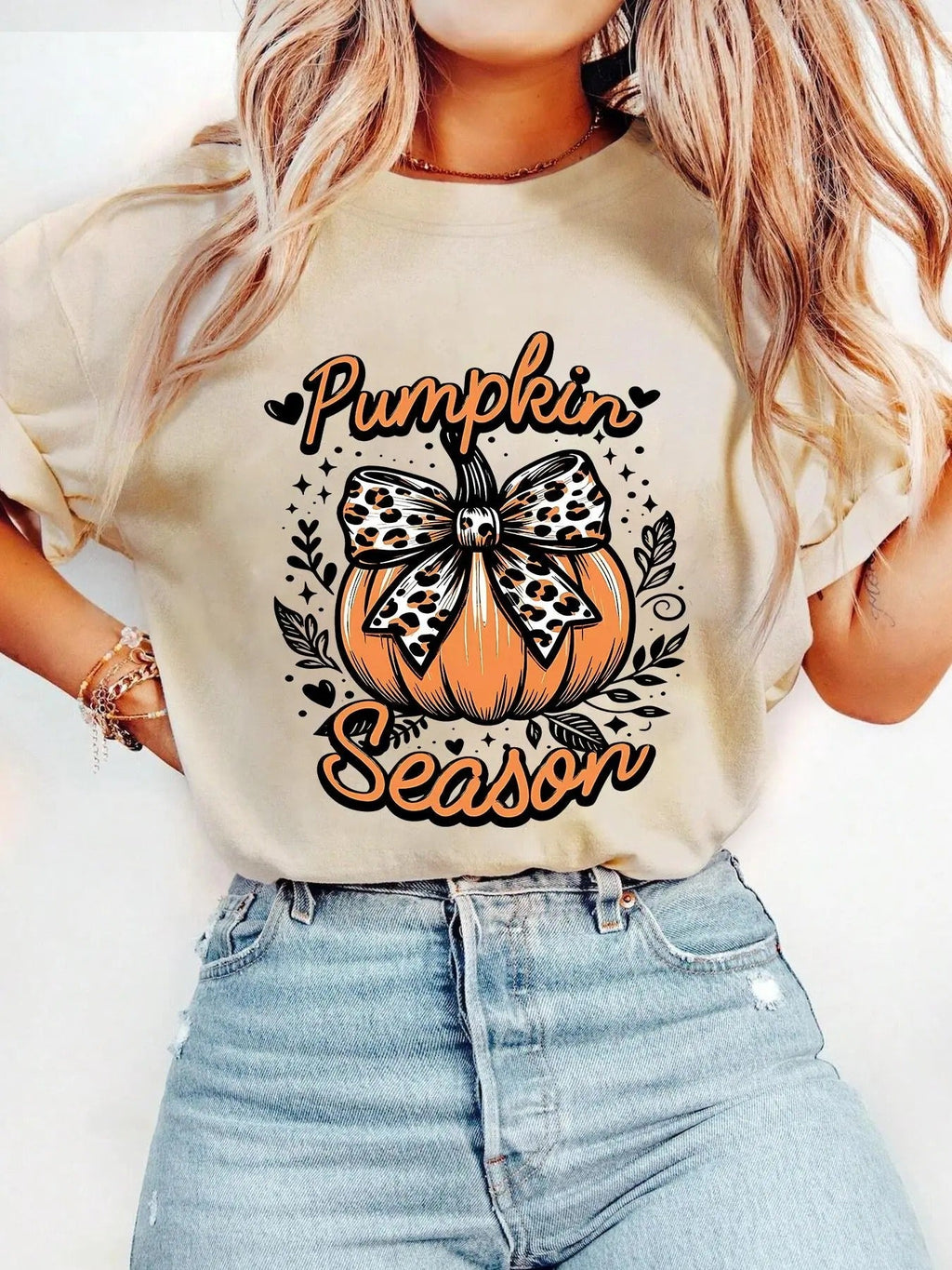 Halloween Pumpkin Letter Print Drop Shoulder Casual - Adult & Kids T-Shirts, Sweatshirts & Hoodies apparel design preview 1