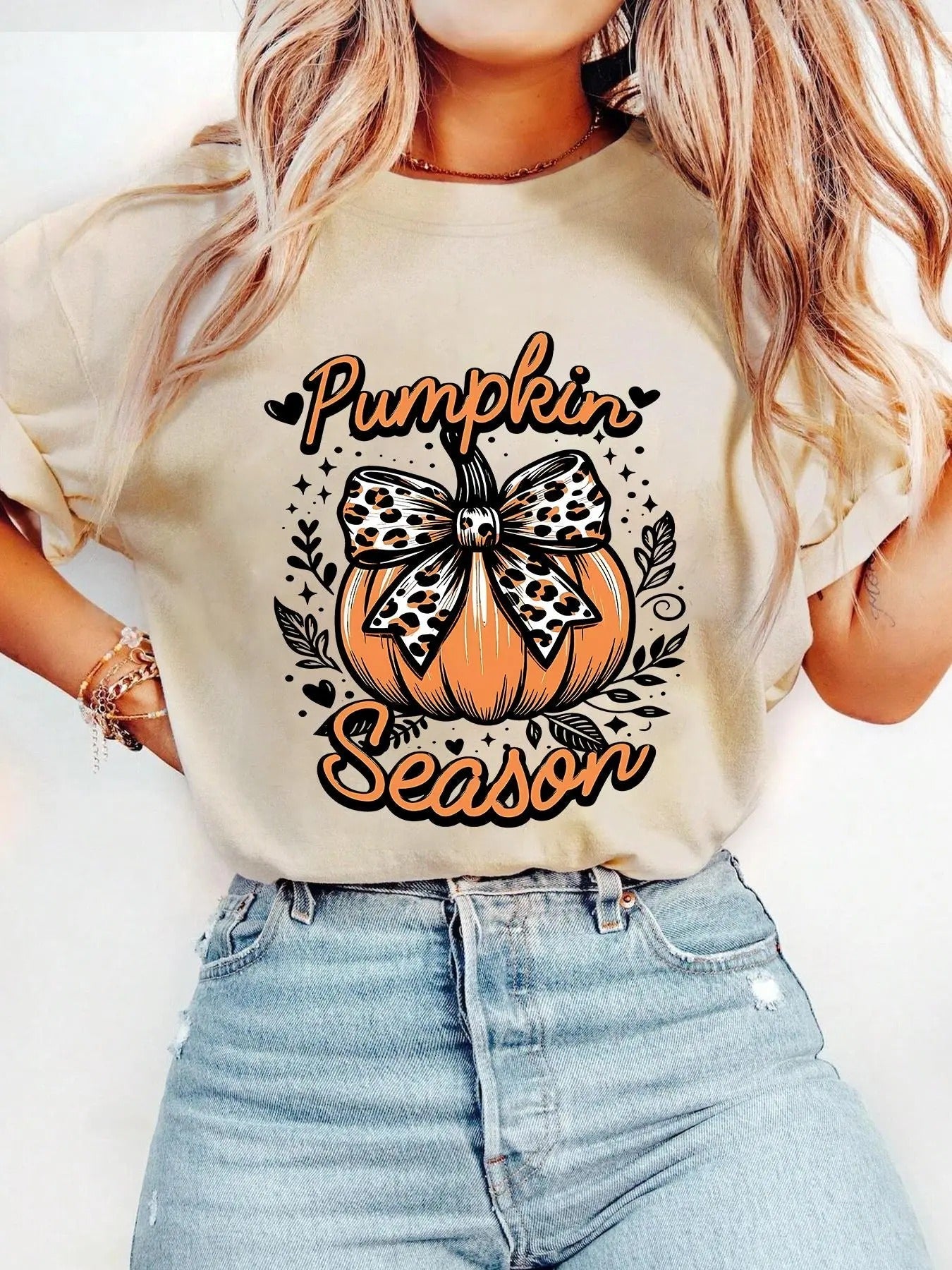 Halloween Pumpkin Letter Print Drop Shoulder Casual - Adult & Kids T-Shirts, Sweatshirts & Hoodies apparel design preview 1