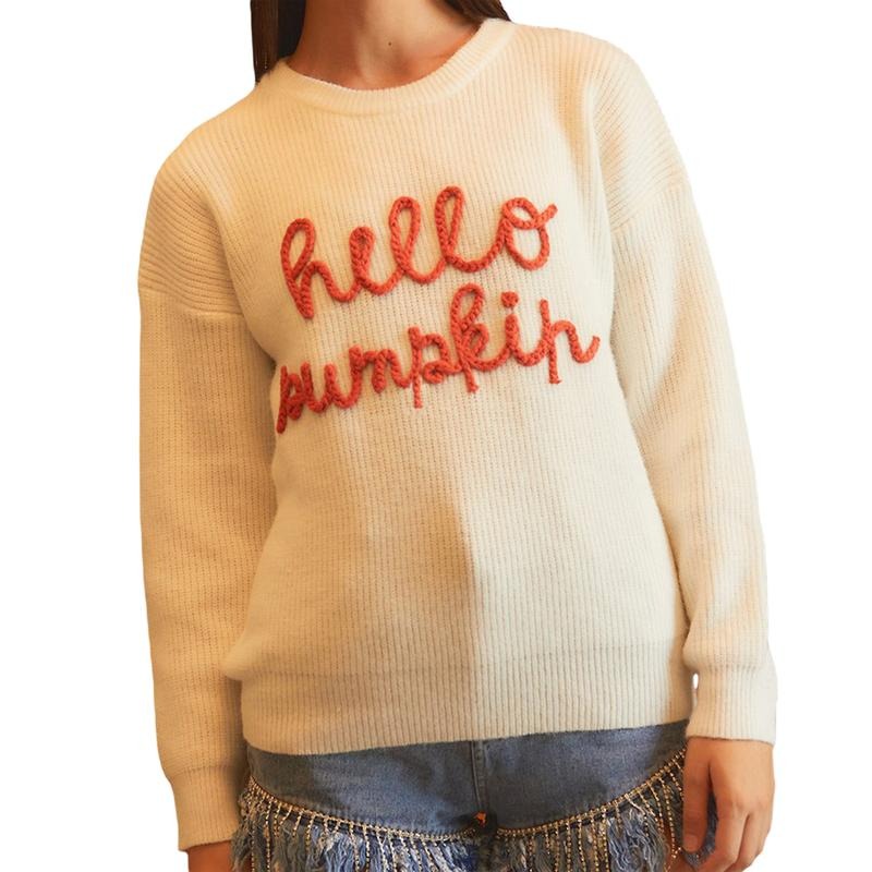 Halloween Letter Embroidery Crew Neck Knit Tops - Adult & Kids T-Shirts, Sweatshirts & Hoodies apparel design preview 1