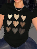 Heart Print Round Neck Casual Short Sleeve Crew Daily - Adult & Kids T-Shirts, Sweatshirts & Hoodies apparel design preview 1