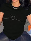 Heart Print Round Neck Casual Short Sleeve Daily - Adult & Kids T-Shirts, Sweatshirts & Hoodies apparel design preview 1