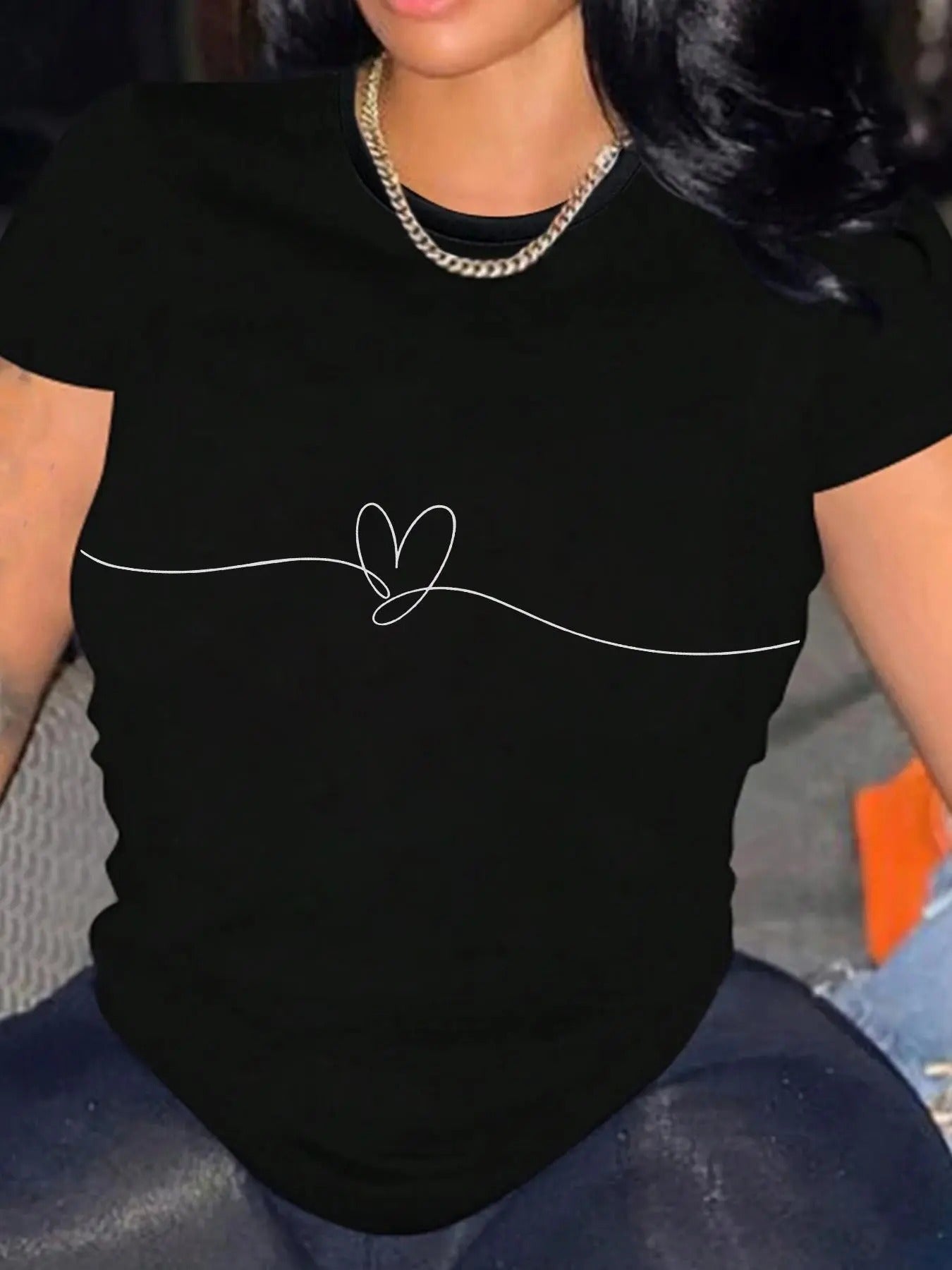 Heart Print Round Neck Casual Short Sleeve Daily - Adult & Kids T-Shirts, Sweatshirts & Hoodies apparel design preview 1