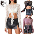 Lace Crop TopsSee Through 3D Rose Flower Embroidery - Adult & Kids T-Shirts, Sweatshirts & Hoodies apparel design preview 1