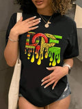 Leopard Letter Print Round Neck Casual Short Sleeve - Adult & Kids T-Shirts, Sweatshirts & Hoodies apparel design preview 1