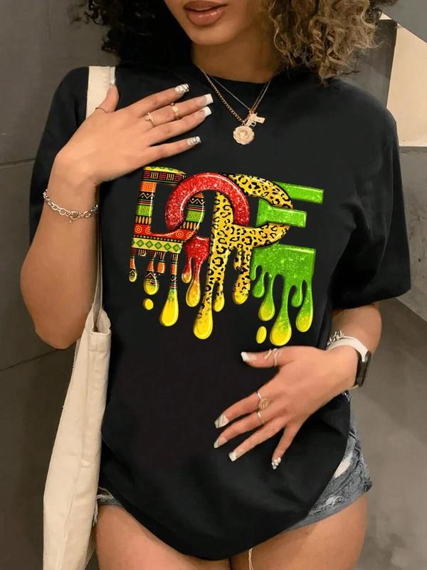 Leopard Letter Print Round Neck Casual Short Sleeve - Adult & Kids T-Shirts, Sweatshirts & Hoodies apparel design preview 1