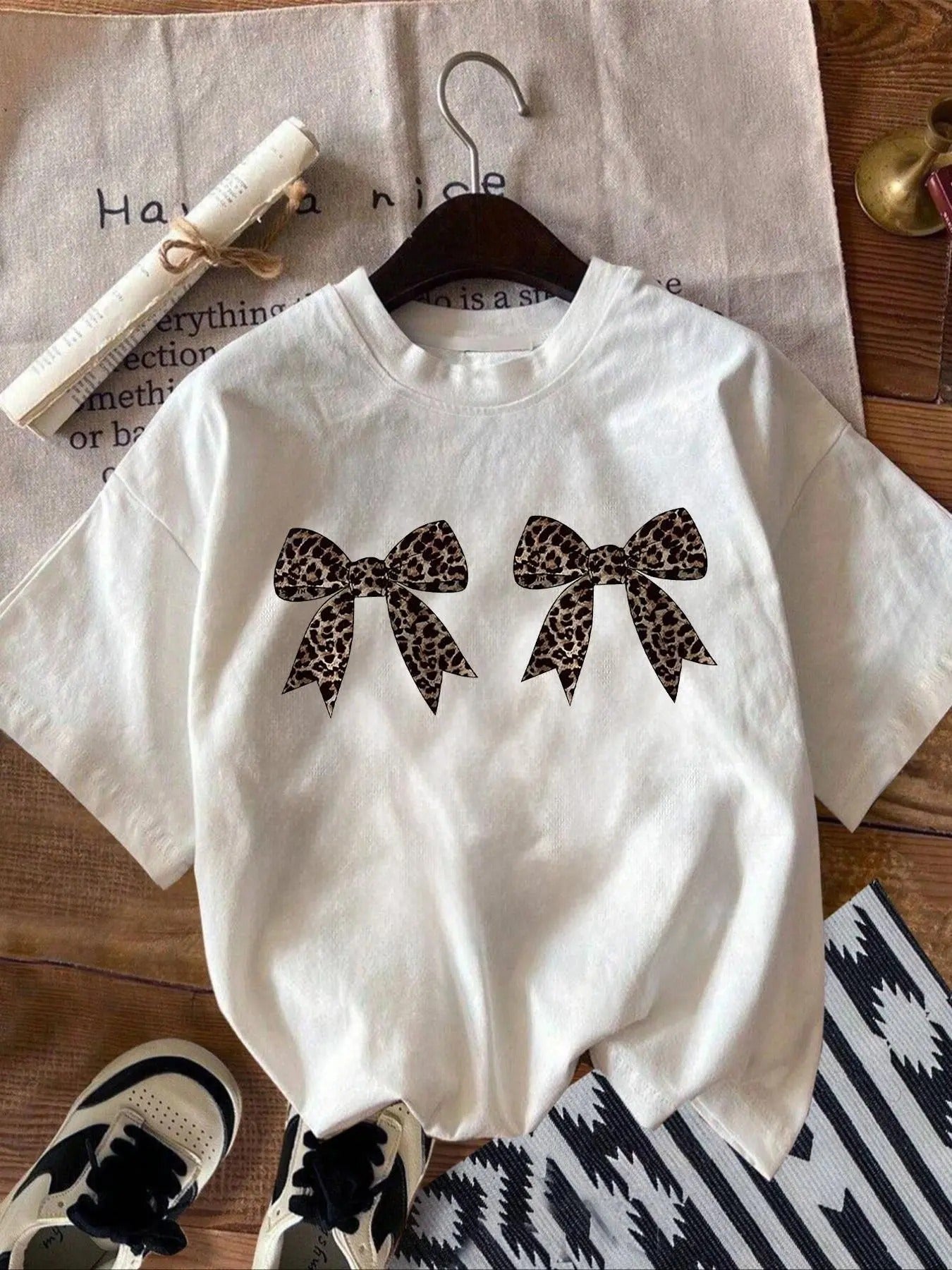 Leopard Bowkont Print Round Neck Casual Crew Daily - Adult & Kids T-Shirts, Sweatshirts & Hoodies apparel design preview 1