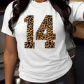 Leopard Number Print Round Neck Casual Short Sleeve - Adult & Kids T-Shirts, Sweatshirts & Hoodies apparel design preview 1