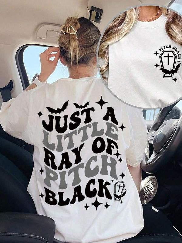 Letter Bat Print Round Neck Casual Short Sleeve Crew - Adult & Kids T-Shirts, Sweatshirts & Hoodies apparel design preview 1