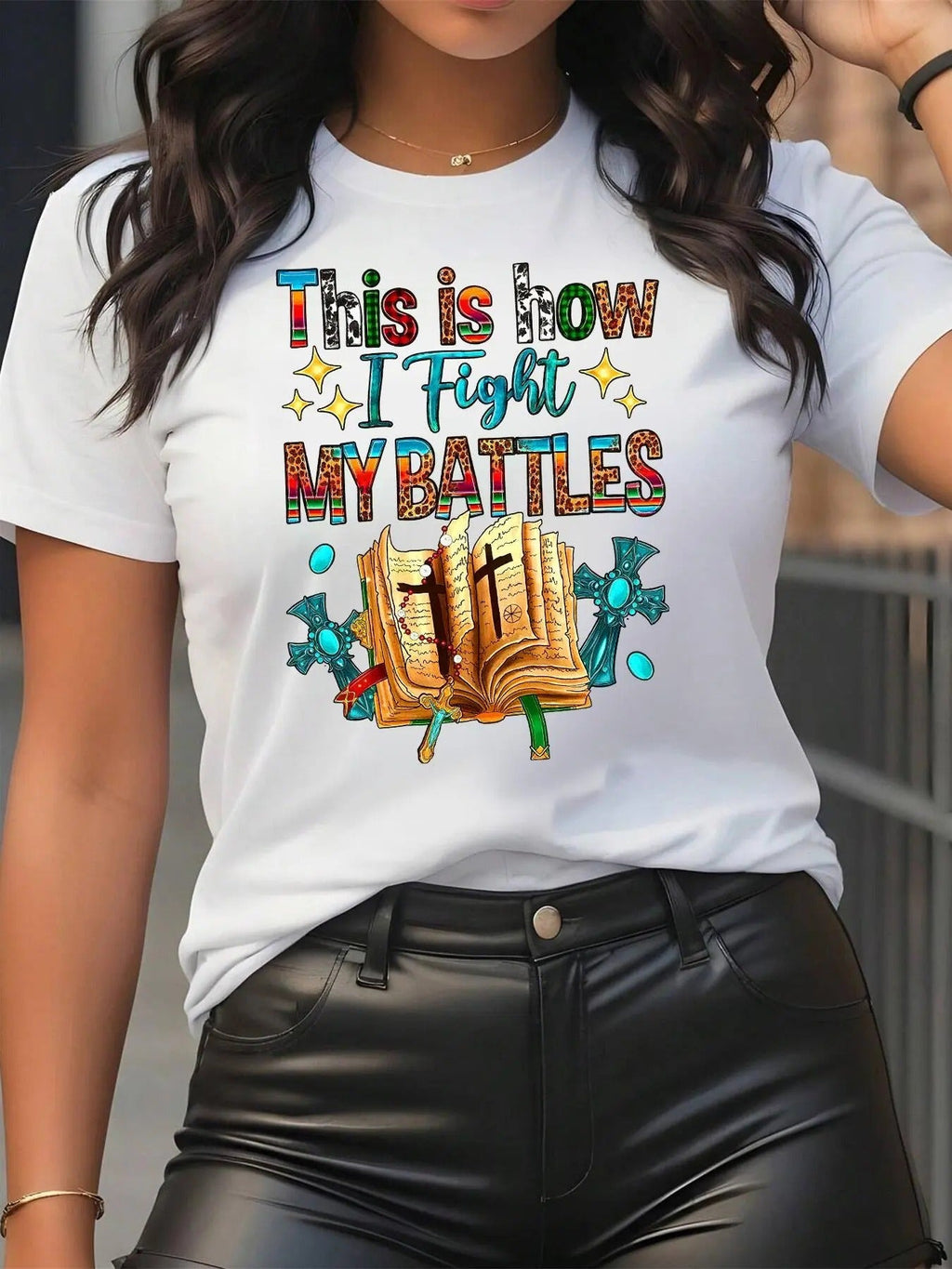 Letter Bible Print Round Neck Casual Crew Short - Adult & Kids T-Shirts, Sweatshirts & Hoodies apparel design preview 1