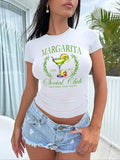 Letter Cocktail Print Round Neck Casual Short Sleeve - Adult & Kids T-Shirts, Sweatshirts & Hoodies apparel design preview 1