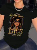 Letter Figure Print Round Neck Casual Crew Short - Adult & Kids T-Shirts, Sweatshirts & Hoodies apparel design preview 1