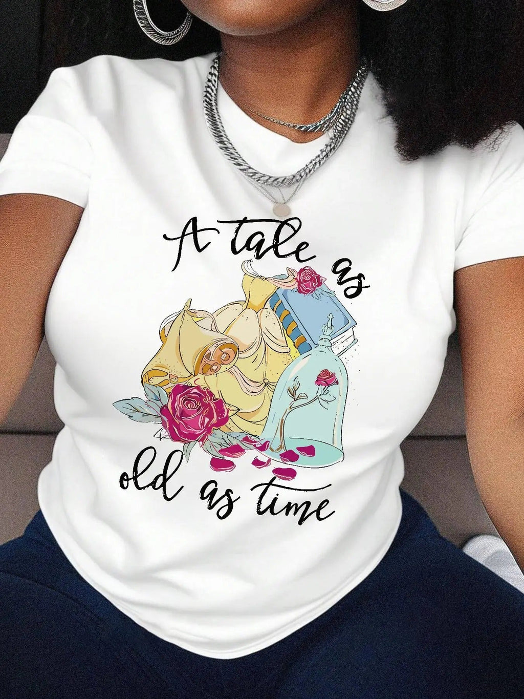 Letter Floral Print Round Neck Casual Short Sleeve - Adult & Kids T-Shirts, Sweatshirts & Hoodies apparel design preview 1