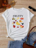 Letter Fruit Print Short Sleeve Casual Round Neck - Adult & Kids T-Shirts, Sweatshirts & Hoodies apparel design preview 1