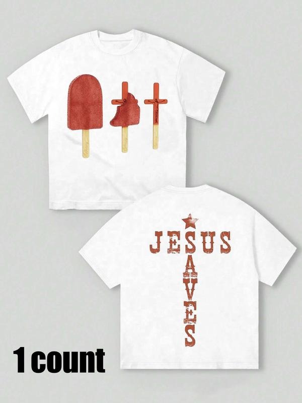 Letter Ice Cream Print Round Neck Casual Short Sleeve - Adult & Kids T-Shirts, Sweatshirts & Hoodies apparel design preview 1