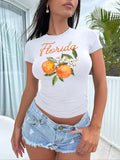 Letter Orange Print Round Neck Casual Short Sleeve - Adult & Kids T-Shirts, Sweatshirts & Hoodies apparel design preview 1