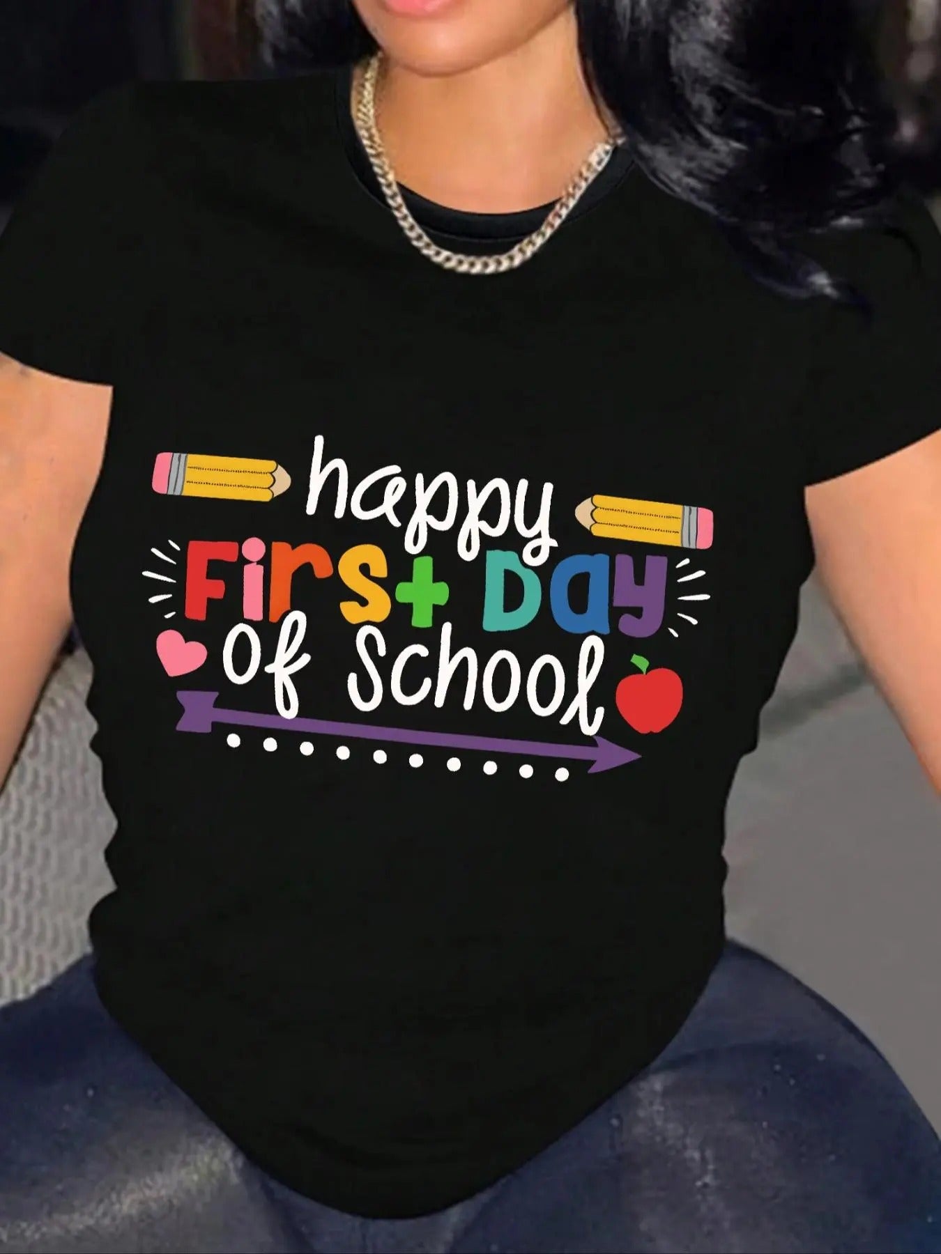 Letter Pencil Print Round Neck Casual Short Sleeve - Adult & Kids T-Shirts, Sweatshirts & Hoodies apparel design preview 1