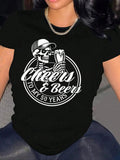 Letter Skeleton Print Round Neck Vintage Casual Short - Adult & Kids T-Shirts, Sweatshirts & Hoodies apparel design preview 1