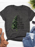 Letter Tree Print Round Neck Vintage Casual Short - Adult & Kids T-Shirts, Sweatshirts & Hoodies apparel design preview 1