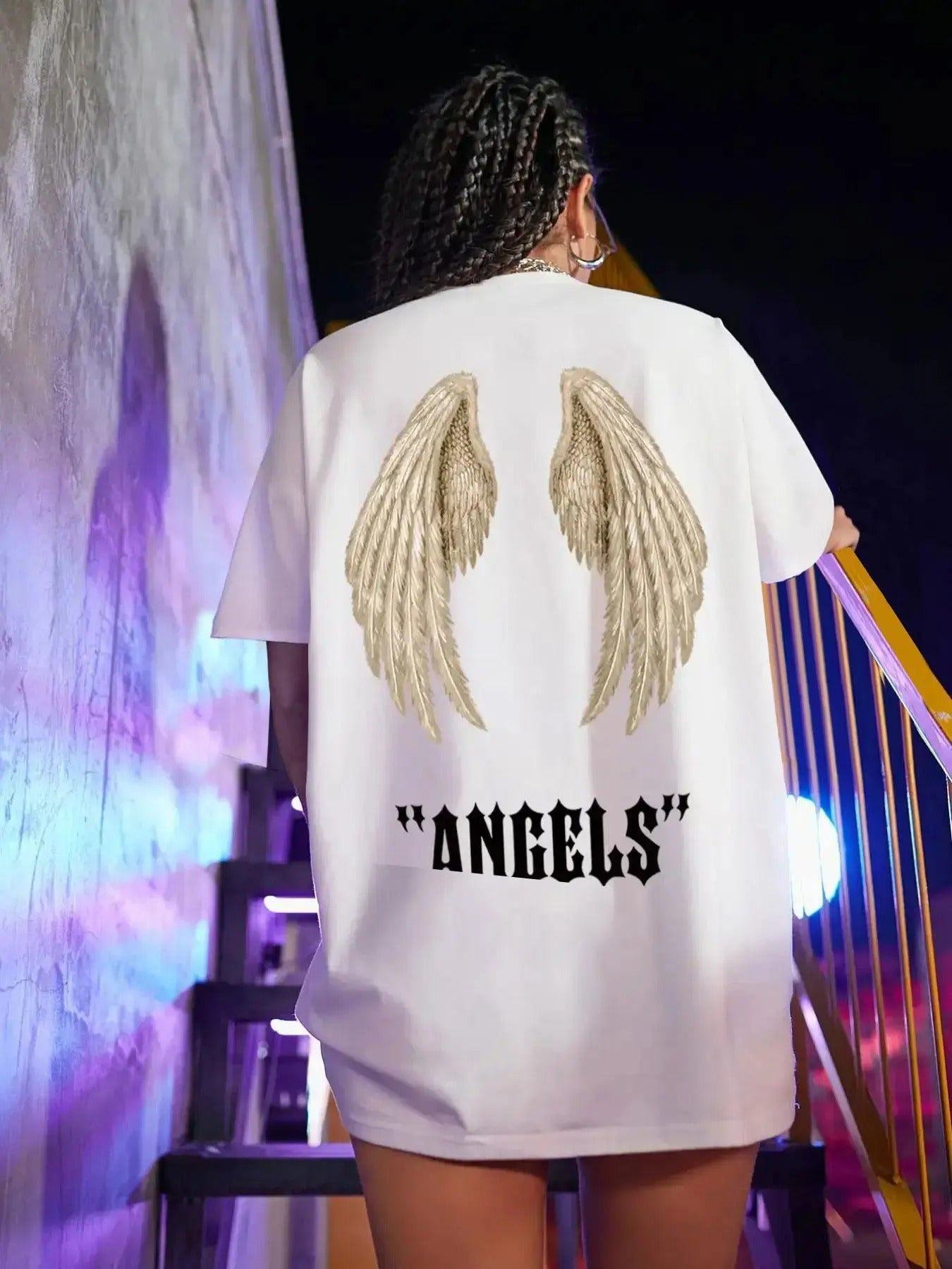Letter Wing Print Drop Shoulder Casual Crew Neck Half - Adult & Kids T-Shirts, Sweatshirts & Hoodies apparel design preview 1