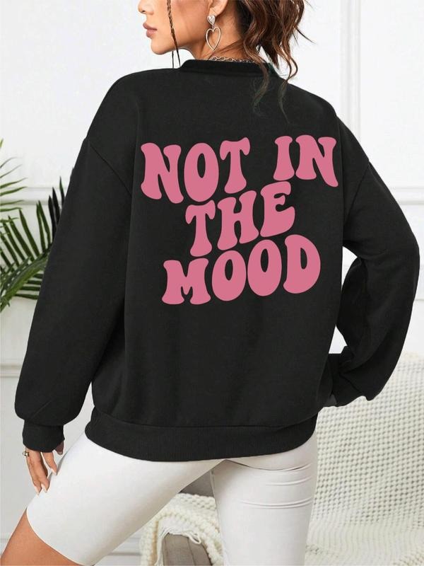 Letter Print Crew Neck Drop Shoulder Loose Tops - Adult & Kids T-Shirts, Sweatshirts & Hoodies apparel design preview 1