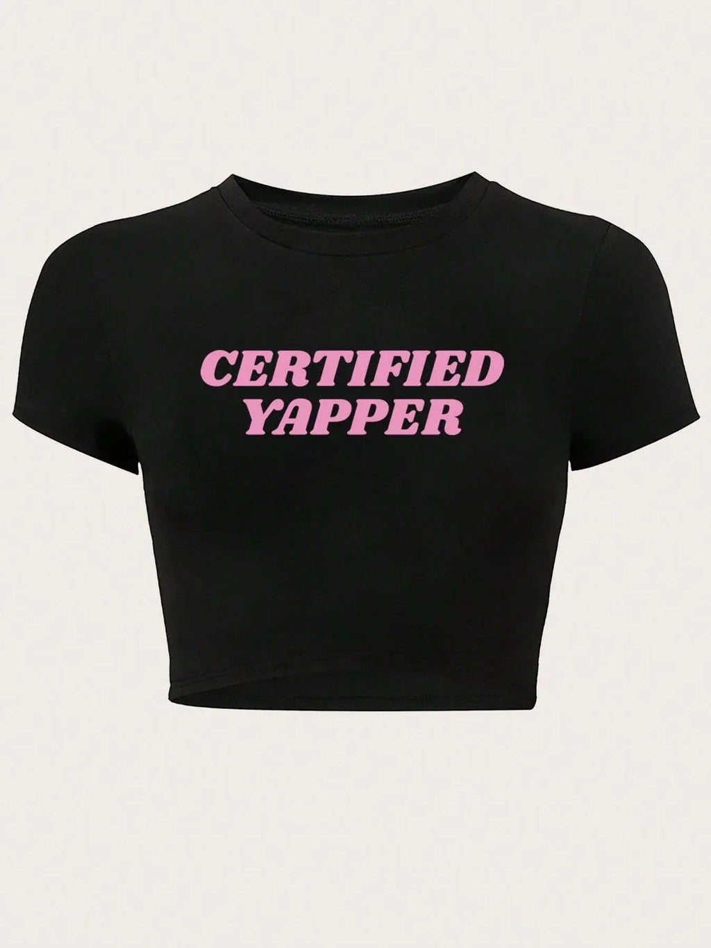 Letter Print Round Neck Crop Casual Slim Fitting - Adult & Kids T-Shirts, Sweatshirts & Hoodies apparel design preview 1