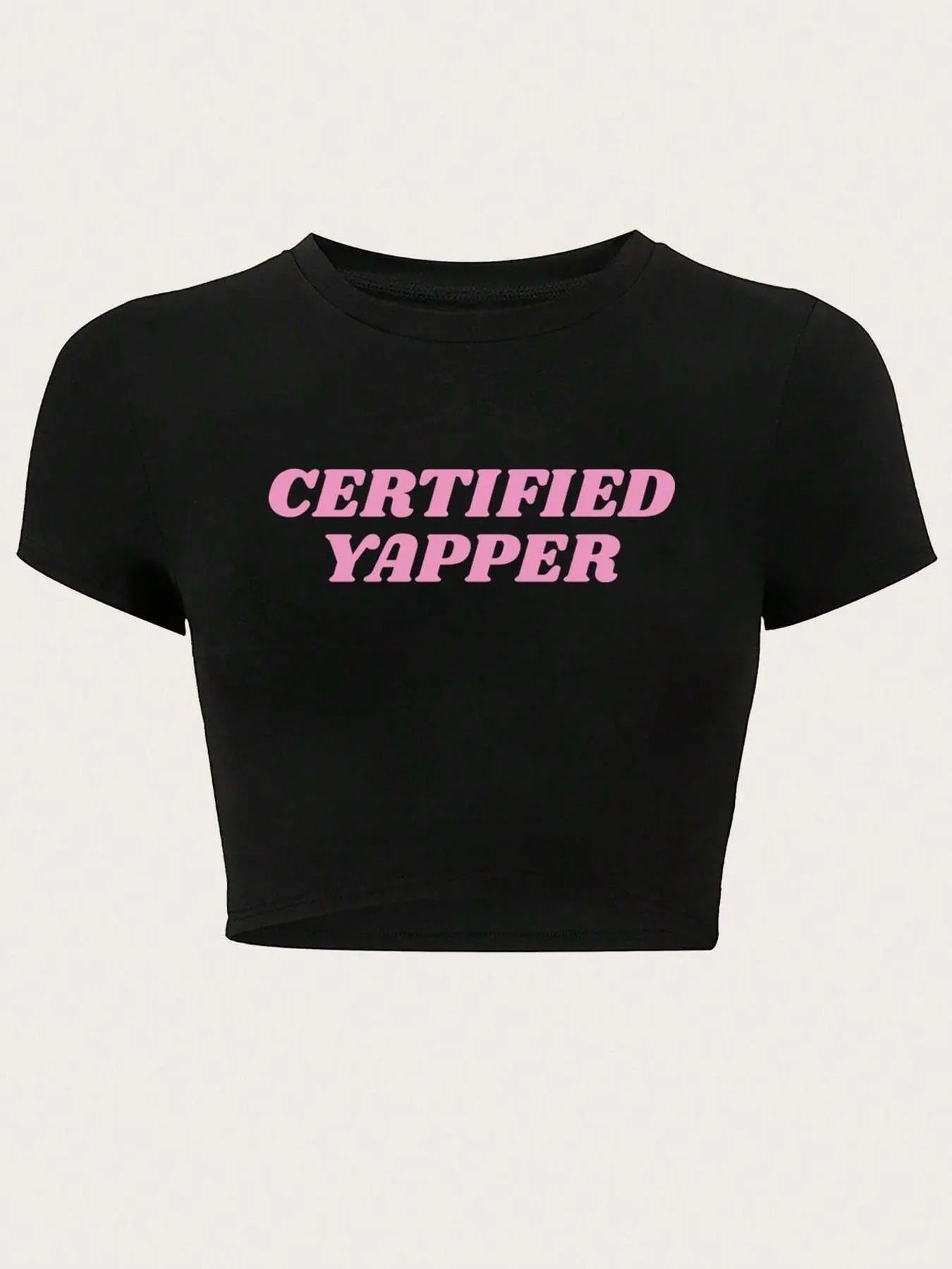 Letter Print Round Neck Crop Casual Slim Fitting - Adult & Kids T-Shirts, Sweatshirts & Hoodies apparel design preview 1
