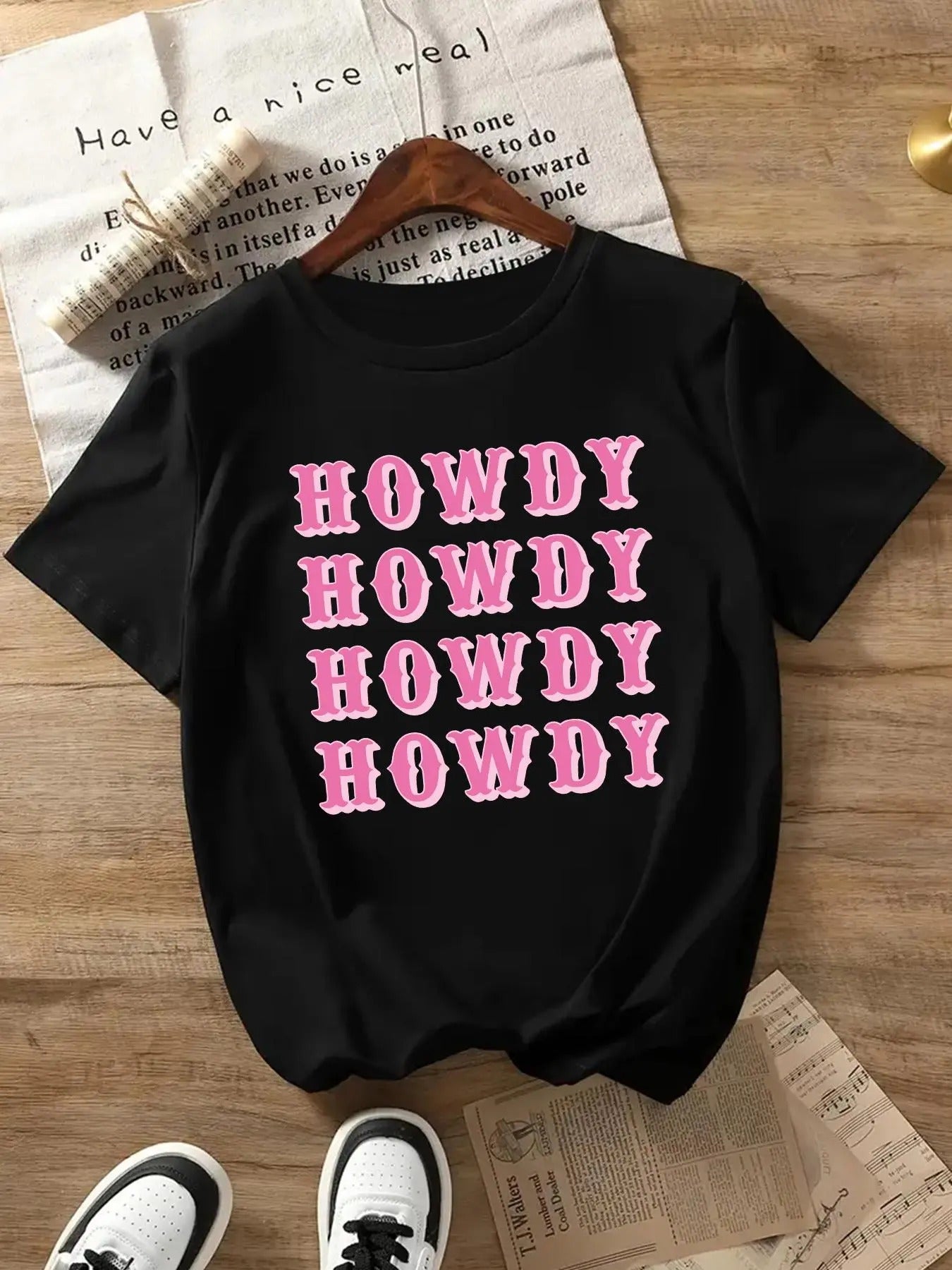 Letter Print Round Neck Crop Casual Crew Short Sleeve - Adult & Kids T-Shirts, Sweatshirts & Hoodies apparel design preview 1