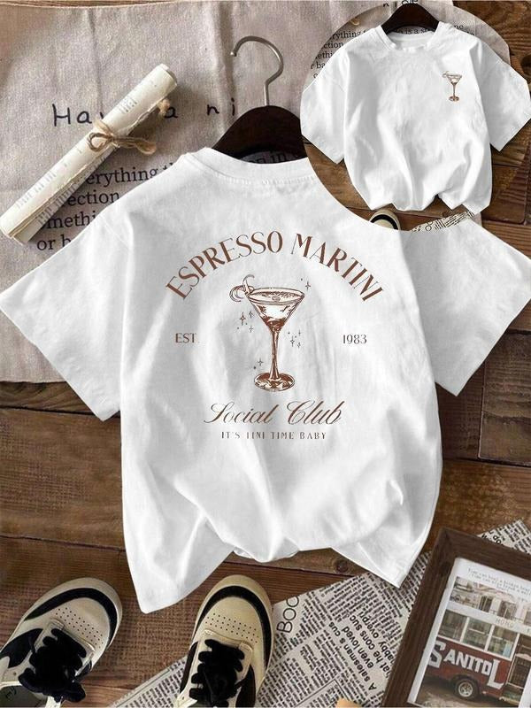 Letter Print Round Neck Casual Short Sleeve Crew - Adult & Kids T-Shirts, Sweatshirts & Hoodies apparel design preview 1