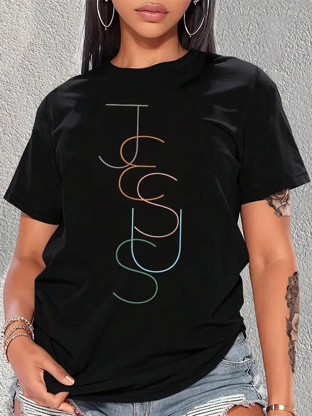 Letter Print Round Neck Casual Short Sleeve Crew - Adult & Kids T-Shirts, Sweatshirts & Hoodies apparel design preview 1