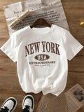 Letter Print Round Neck Casual Short Sleeve Crew - Adult & Kids T-Shirts, Sweatshirts & Hoodies apparel design preview 1